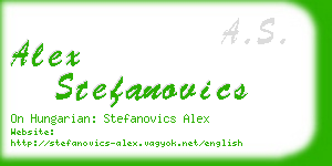 alex stefanovics business card